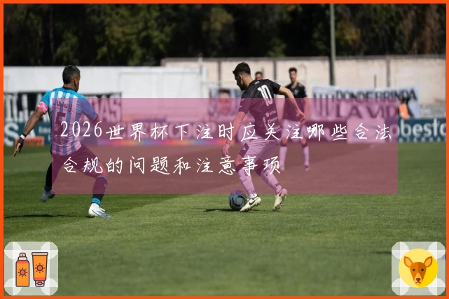 2026世界杯下注时应关注哪些合法合规的问题和注意事项